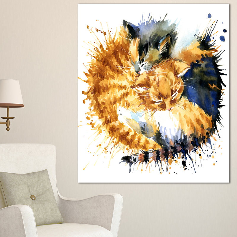 « jolie chat graphic illustration », reproduction d’art sur toile tendue, H 32 po x l 16 po x P 1 po