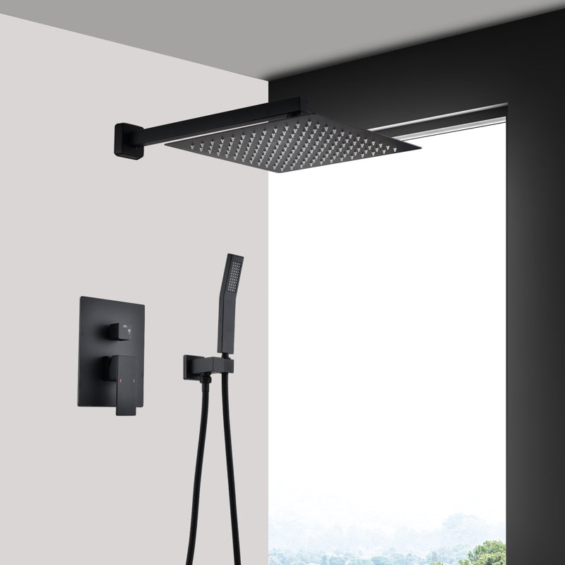 12" Rain Shower Head Matte Black Wall Mount - Self-Cleaning Nozzle For Luring Shower, Works With All Standard Arms, Meets American Pipe Connection Indications And Bath, Every Arm, Satisfies