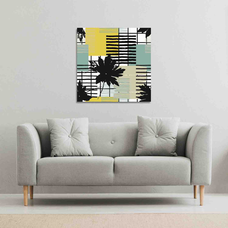 No Title by Andrew Lee - Wrapped Canvas Print, Yellow/Green, 127cm H x 127cm W x 4cm D
