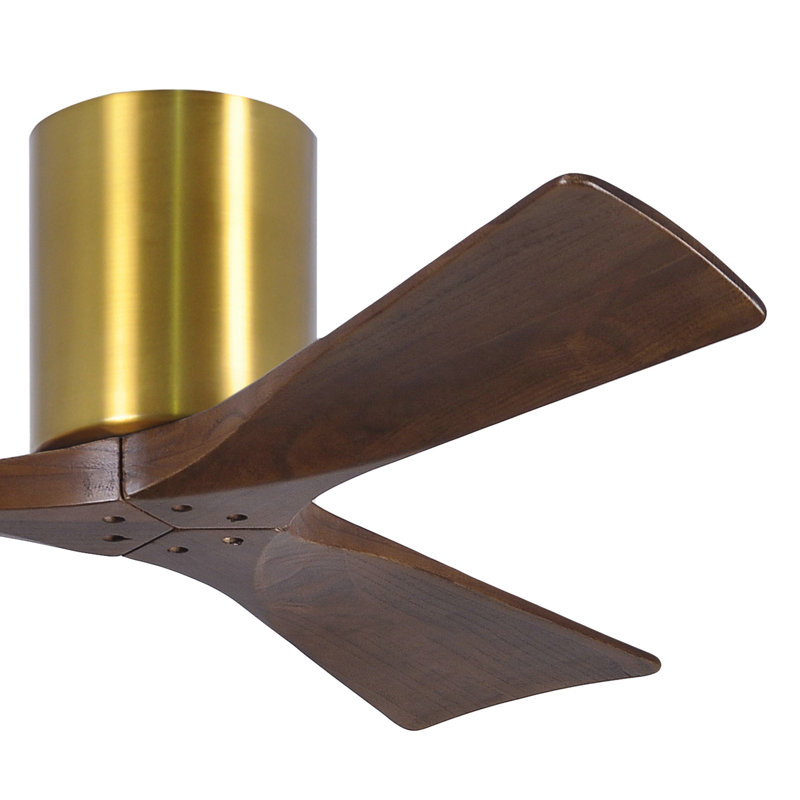 Ventilateur de plafond à 3 pales Olivier, Laiton brossé, Ton noyer, 42"