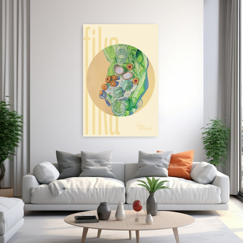 Sweet Green Cookies, art mural contemporain, H 60 po x l 40 po