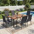 Ensemble repas d'extérieur pour 6 personnes avec fauteuils empilables