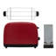 Toaster [for 2 slices] stainless steel red (extra wide toast slots, incl. Bread roll attachment, 6 browning levels + defrost function, lift & look function, 1600W)