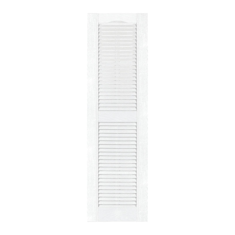 Volet à persiennes sur mesure avec dessus cathédrale, 58", Blanc, 12"