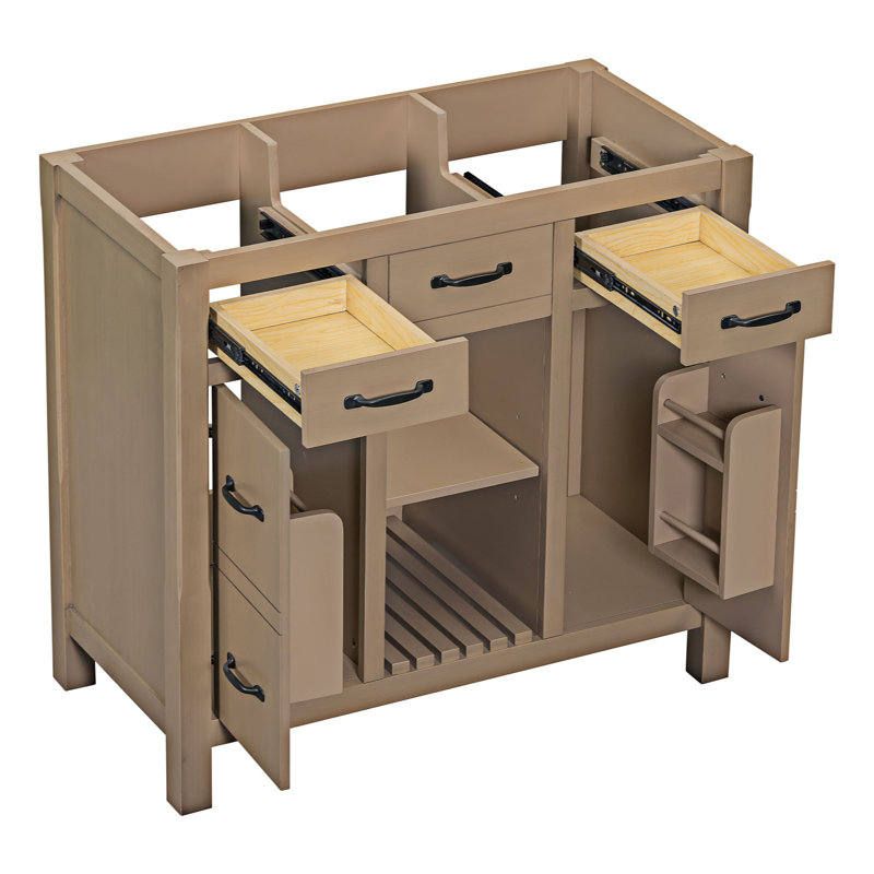 Base de meuble-lavabo simple 35,51 po seulement, Bois