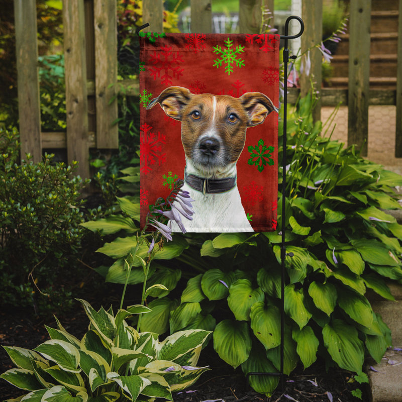 Drapeau rouge et vert Vart, Jack Russell terrier (brun et blanc)