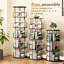 Bibliothèque 360 ° rotative, rangement rond à 5 niveaux pour la chambre à coucher, coin arrondi et structure stable, construction en fer
