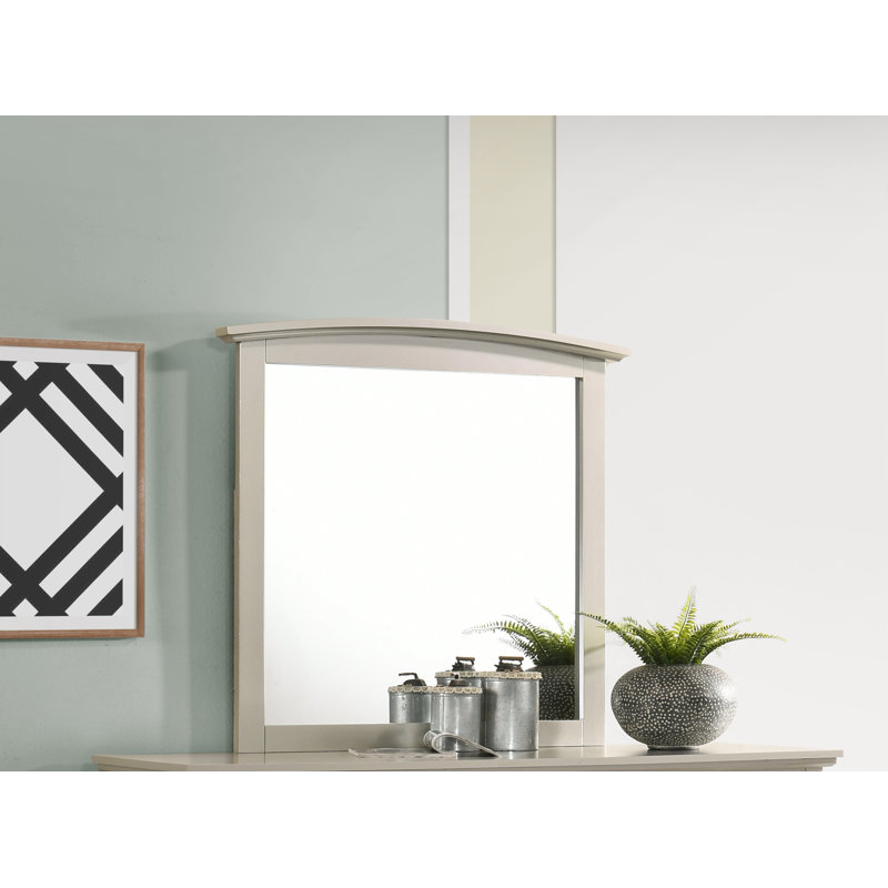 Sleek Casual-Style Wall Mirror, Champagne