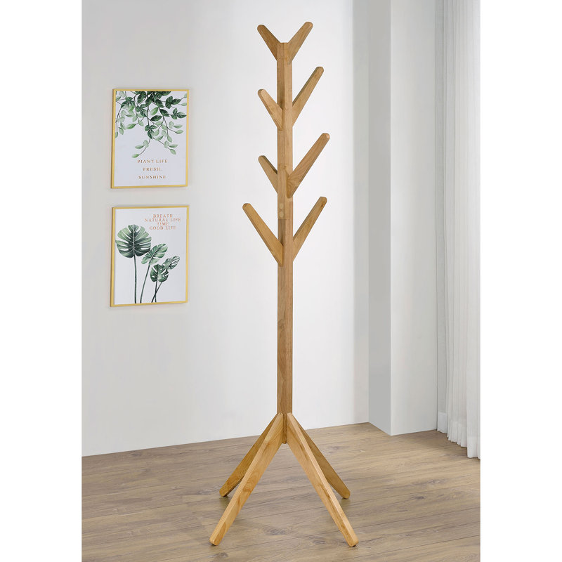 Portemanteaux en bois avec 8 crochets en chêne naturel, Chêne naturel