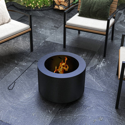Foyer d'extérieur sans fumée 19 po. Poêle à bois avec pour la cour, le patio, le camping, le pique-nique. Acier inoxydable, fumée basse, foyer noir. Poêle en acier