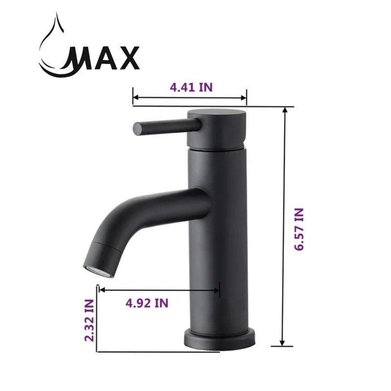 Robinet de salle de bain à un trou, Noir mat