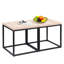 Lot de 2 tables d'appoint rectangulaires et minces en chêne naturel, idéales pour diverses pièces, spacieuses et robustes.