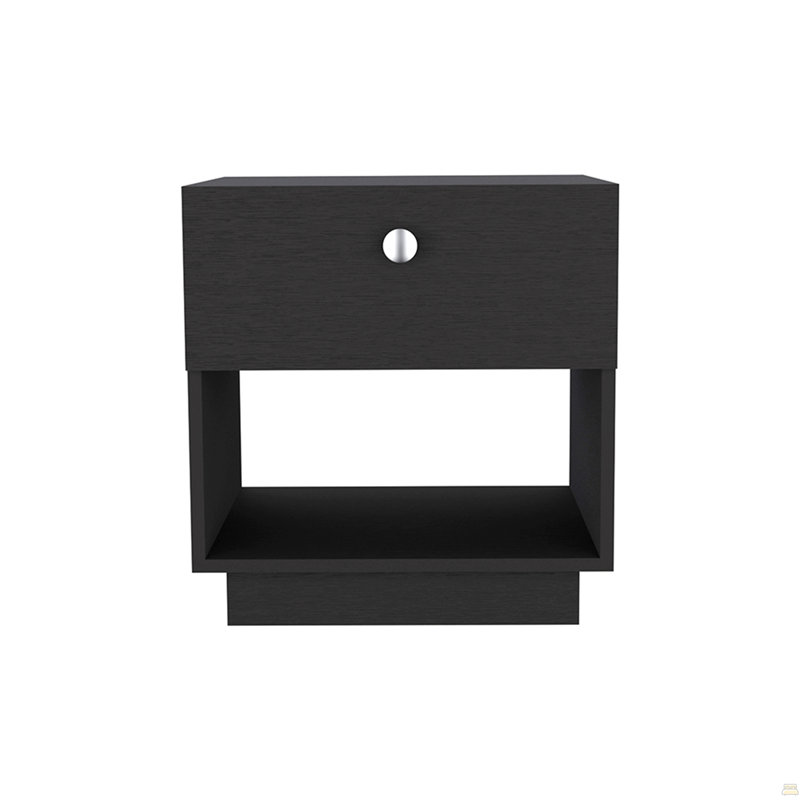 1 Drawer Nightstand, Open Lower Shelf
