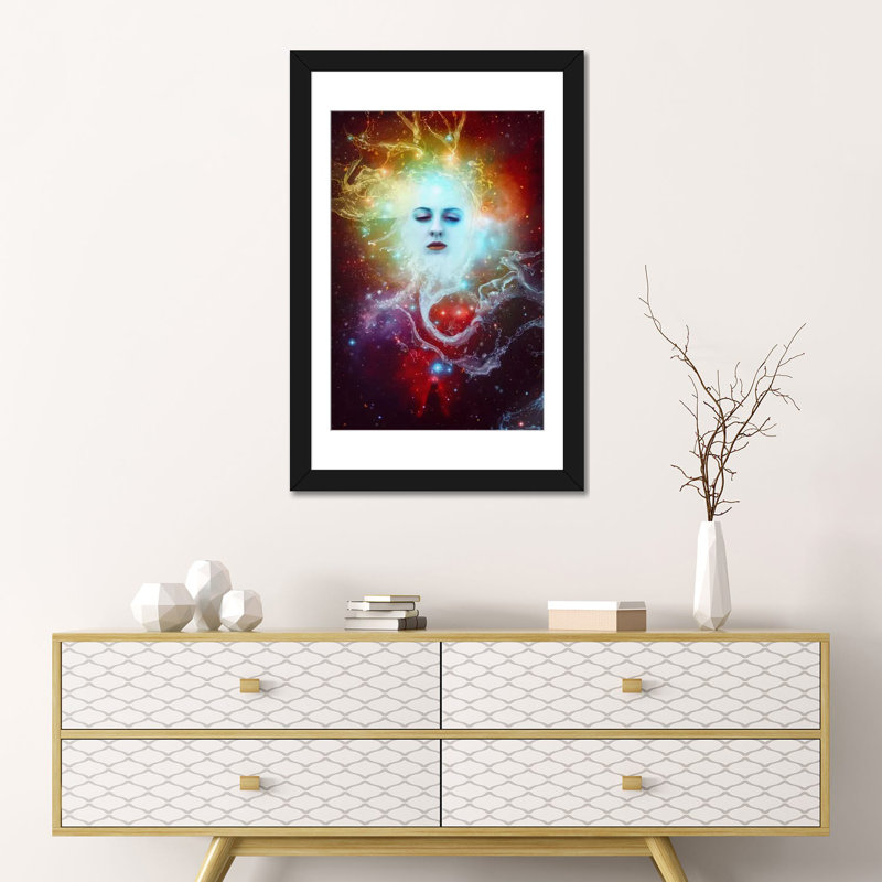 «Conscience», impression sur toile, Papier beaux-arts encadré noir, Blanc, H 24 po x l 16 po x P 1 po