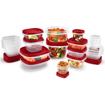 Red Food Storage Containers, 42-Piece Set With Easy-Find Lids, Salad Dressing And Condiment Capacities, Microwave And Dishwasher Safe, BPA-Free, Vented Lids For Splatter-Free Microwaving