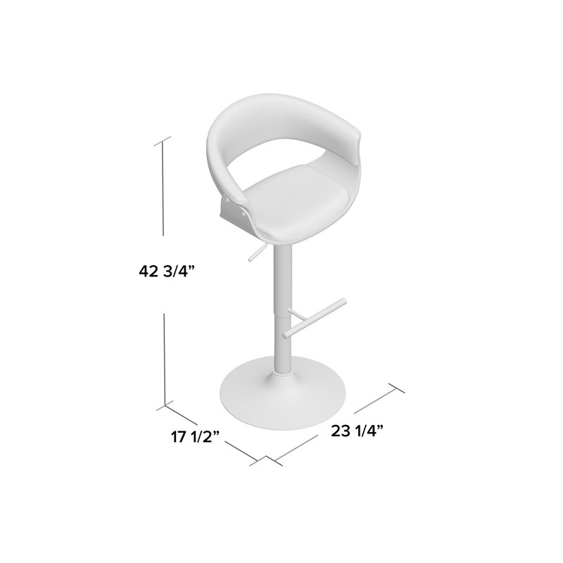 Tabouret de bar pivotant réglable en hauteur Amein, Gris texturé