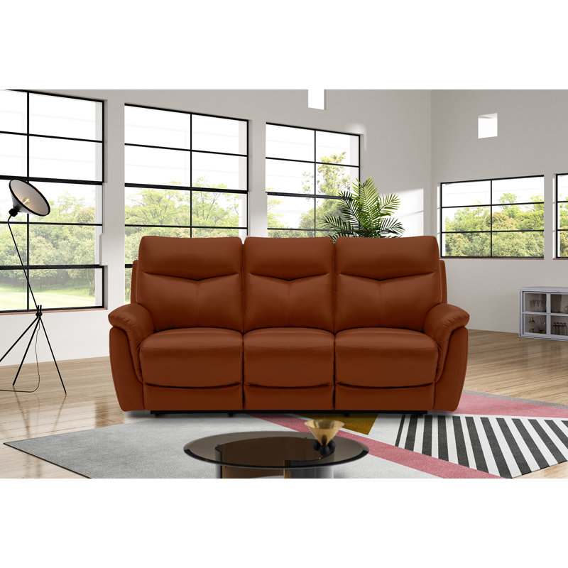Holland 3 Seater Manual Recliner, Saddle