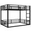 Lit superposé en métal, taille grand sur les deux niveaux, espace, fonction de bruit, garde-corps complets, noir mat sur la construction, réducteur de bruit, sécuritaire, facile à assembler, s'adapte à tous les décors-686561025