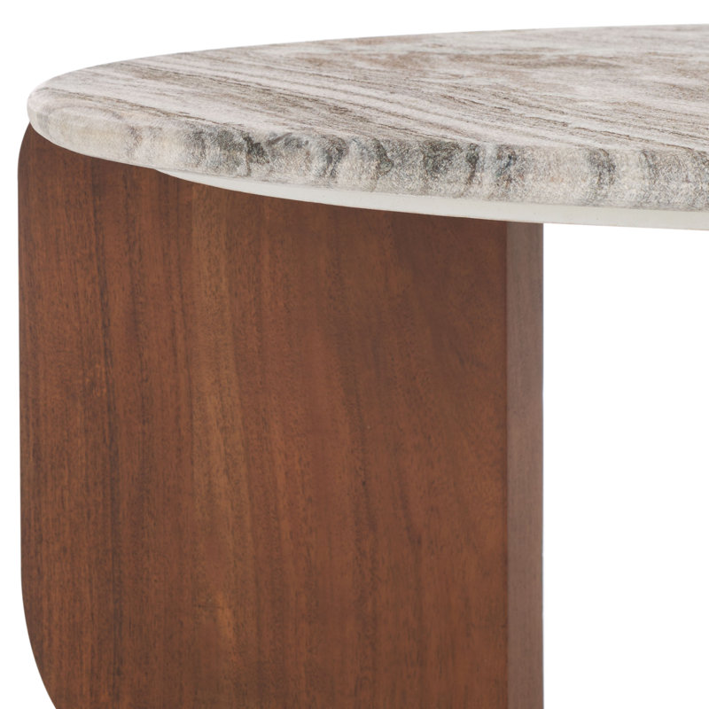 Graelyn Marble Top Coffee Table, Walnut