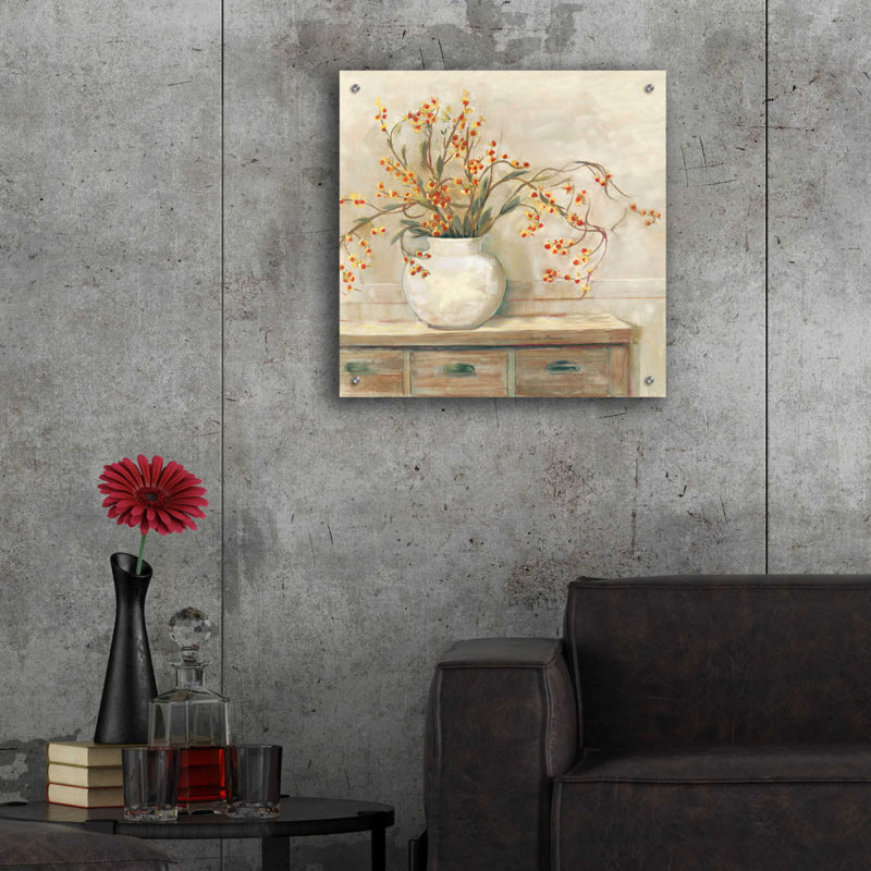 «Nancy Bitterweet Neutral Sq» par Carol Rowan, H 24 po x l 24 po x P 0,2 po