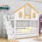 Woode Bunk Bed With House Roof Design, Storage Staircase And Drawers-235578501