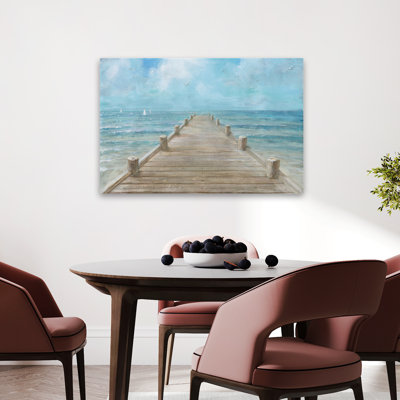 Art de quai d'été turquoise et oiseaux