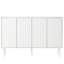 Armoire chic 55,1 * 13,7 * 35,4 pouces avec pieds en bois massif et portes cannelées, blanc, 5 tablettes réglables pour le salon, le couloir, le vestibule, le placard, les pieds de cuisine minimalistes,