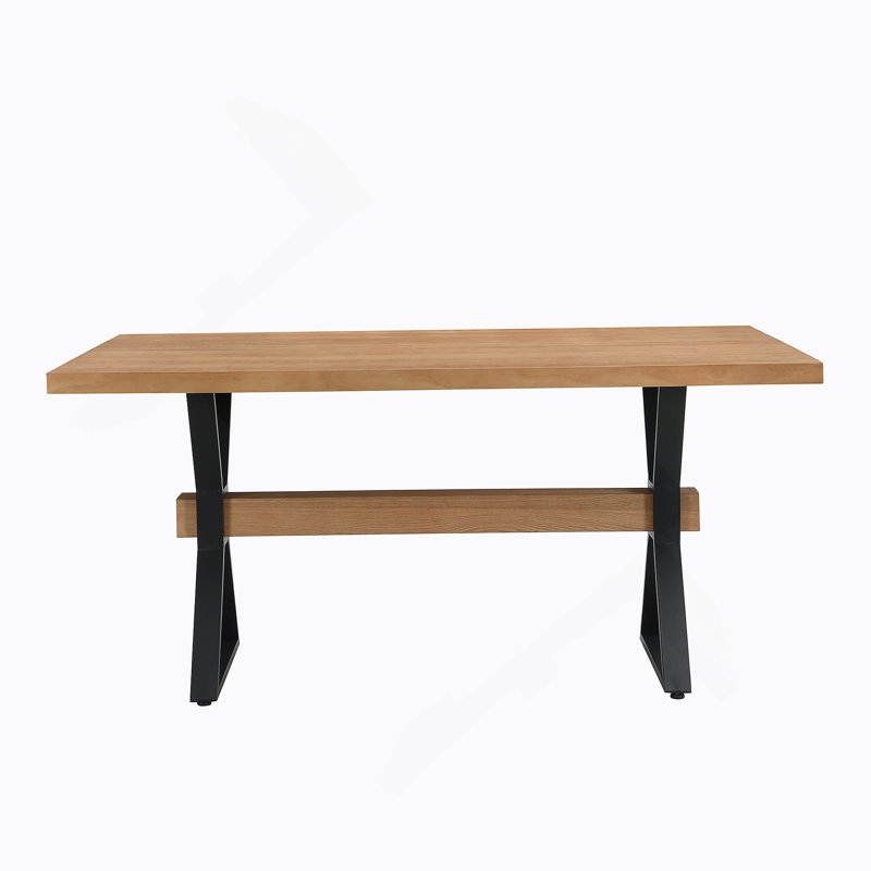 Table de salle à manger à pieds en X (naturel)