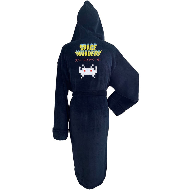 Fleece Mid-Calf Bathrobe with Pockets and Hood