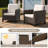 5-Piece Outdoor Wicker Sofa Set, All-Weather High Back with Comfy Cushions, 2 Swivel Rocker Chairs, 2 Ottomans & Sofa for Porch, Deck & Garden-1006909124