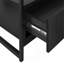 Meuble télé, console de 48 po, meuble multimédia, tiroirs de rangement, salon, chambre à coucher, métal noir, contemporain, moderne