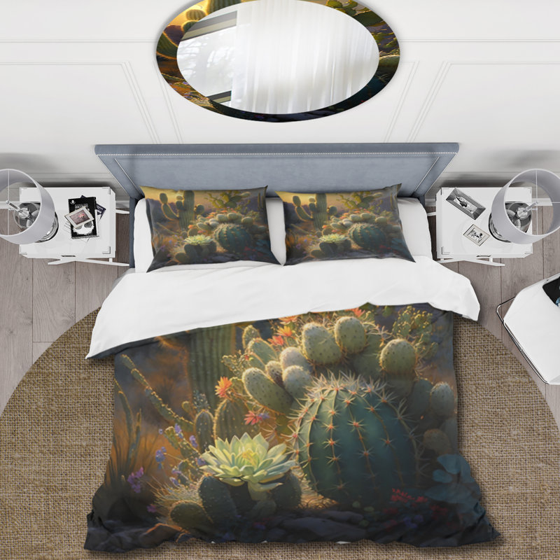 Ensemble de housse de couette en microfibre / polyester Cactus In Desert III Bedding