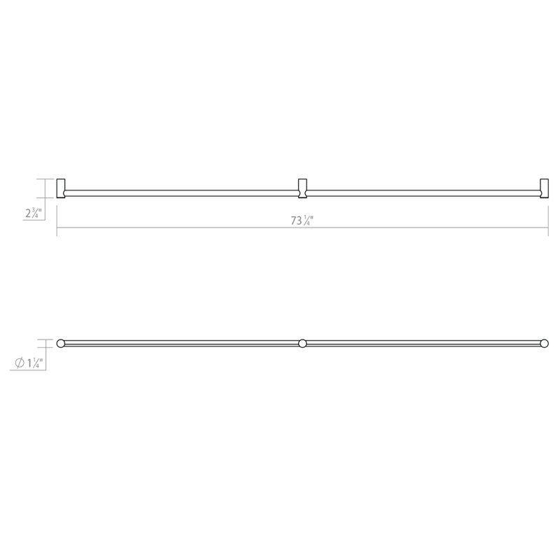 Purolinear 360™ 2 - Light LED Vanity Light, Satin White, 1.25" H x 73.25" W x 2.75" D