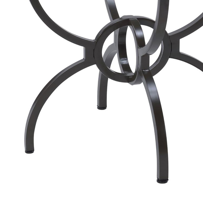 Hayek Round Metal Dining Table Base Gunmetal, Black, 31.25" H x 48.4" L x 48.4" W