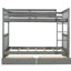Versatile Grey Twintwin Bunk Bed With & Drawers - Bedroom Decor Choice And Storage Space Maximizing Design
