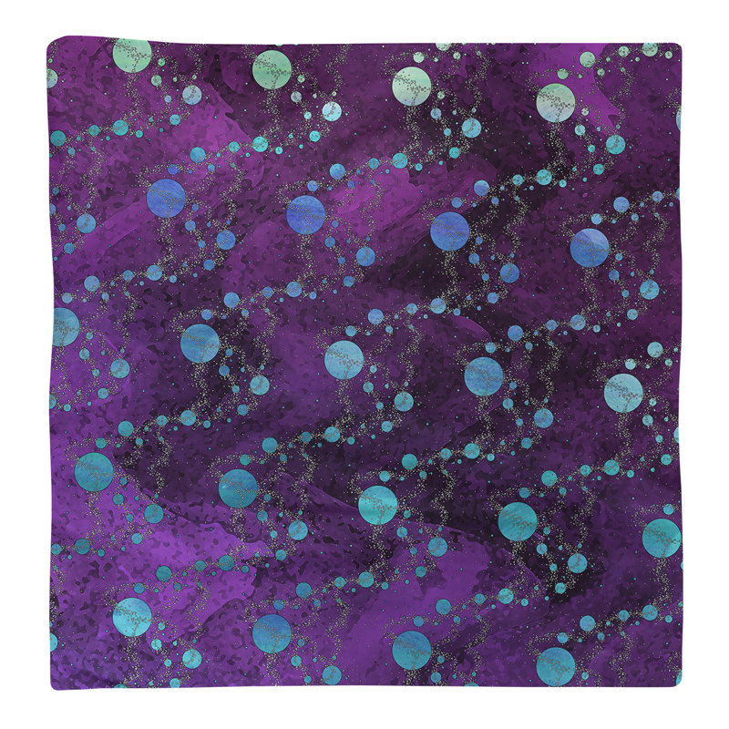 Serviette de coton de planètes stars, H 0,1 po x l 22 po x P 22 po, Mauve / Bleu, Sergé de polyester