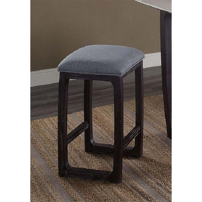 Comfortable Padded Seat Counter Height Stool with Footrest, Espresso Finish Wood for Dining Room and Kitchen