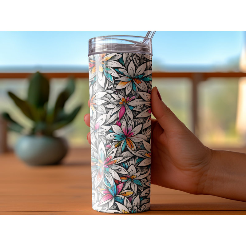 Choose Handmade Tumblers 591ml Vacuum Insulated Stainless Steel (18/8) Travel Tumbler with Straw