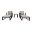 Ensemble de conversation d'extérieur en aluminium 5 pièces avec 2 fauteuils club, 2 repose-pieds et table de bout avec coussin-131406326-131406329