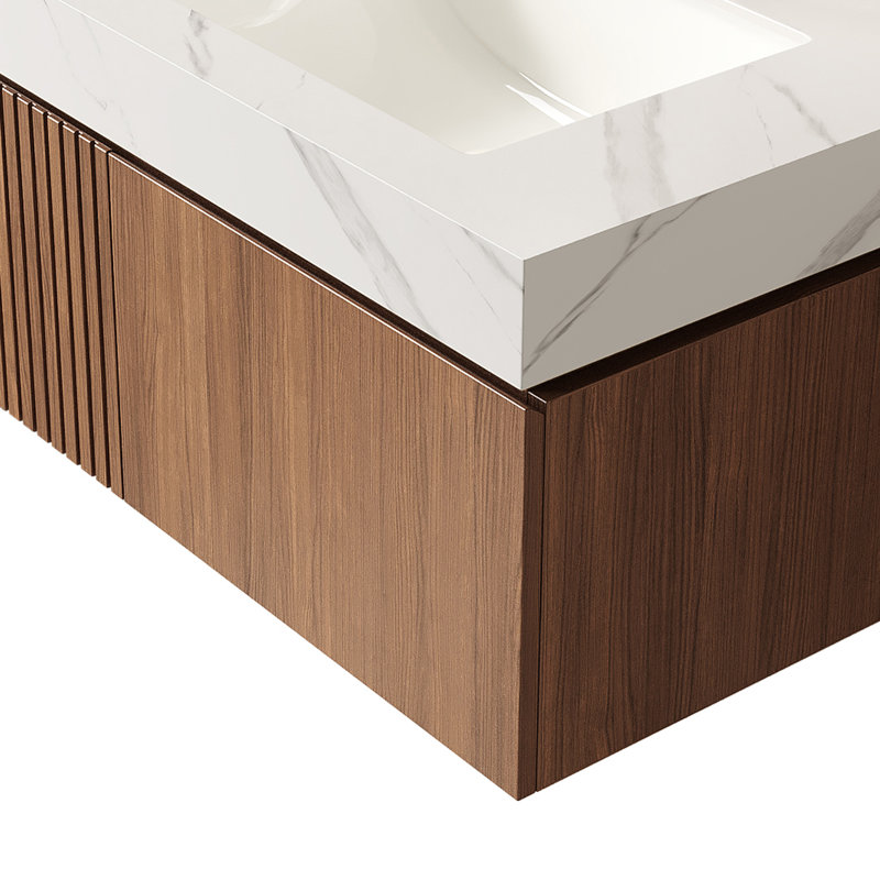 Armoire de salle de bain de luxe en noyer de 30 po Luxury