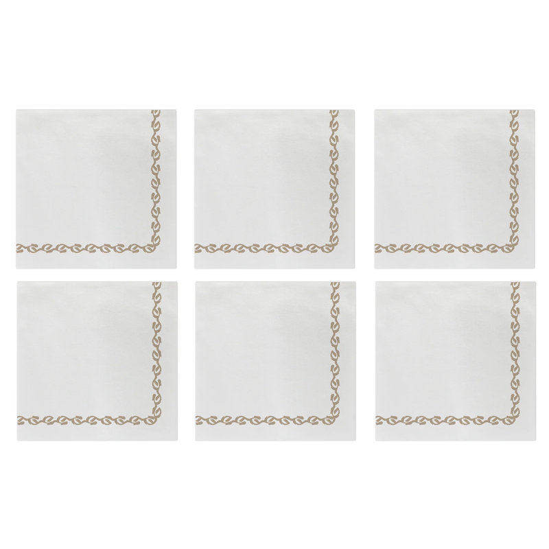 Serviettes de table Furniture, Blanc / Lin, 10"