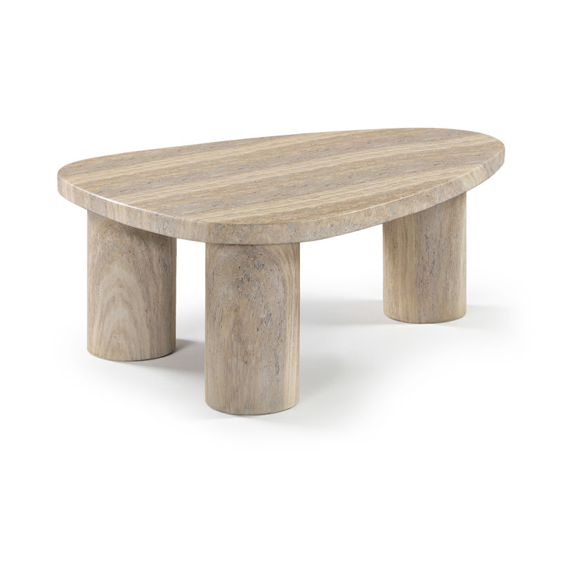 Table basse Teramo Amata, H 15 po x L 38 po x l 30 po, Travertin