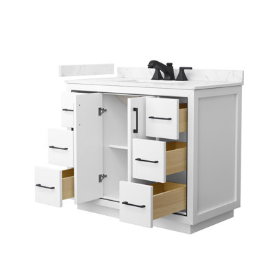 Icon 42" Freestanding Single Bathroom Vanity with Cultured Marble Top