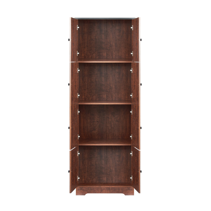 Grande armoire de rangement avec 8 portes et 4 tablettes, armoire de rangement murale pour salon, cuisine, bureau, chambre à coucher, salle de bain