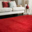 Natonia Shiny Shaggy Red Area Rug-1879234407