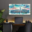  «New York Watercolor» par Rey Klimt, art mural en verre acrylique, 48 po x 24 po