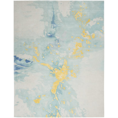 Nourison Prismatic Area Rug Seafoam Gold