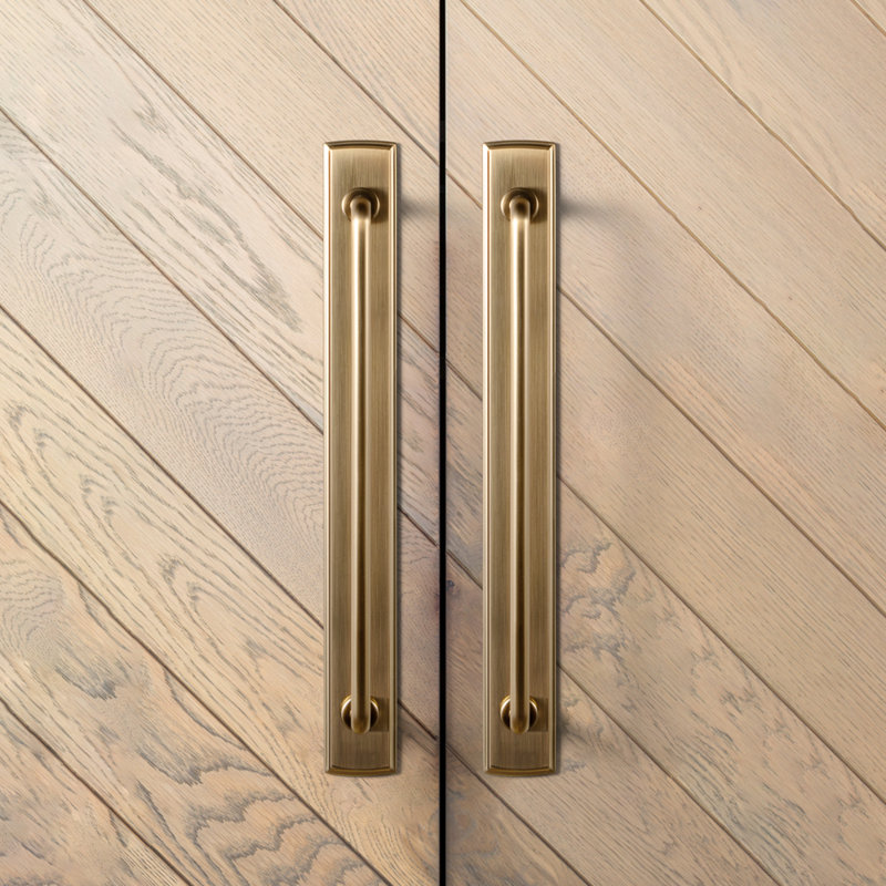 Sleek Bar Pull With Backboard Multipack, 7 3/5", Champagne Bronze