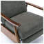 Fauteuil inclinable Saugus en tissu anthracite avec accoudoirs en bois de châtaignier