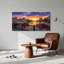 Ensemble de 1 tableau sur toile « Coucher de soleil à Paris »-460003063